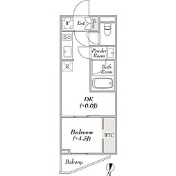 LUMIECHONCHOEAST 1DKの間取図画像