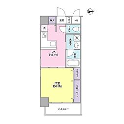 コモドール雷門 1DKの間取図画像
