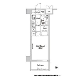 コンフォリア新宿 1Kの間取図画像