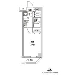 ラクラス荻窪 1Kの間取図画像