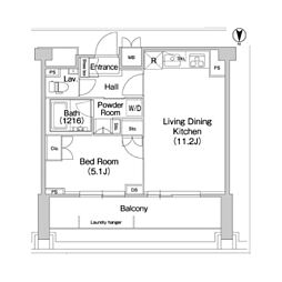 COMFORIA駒場 1LDKの間取図画像