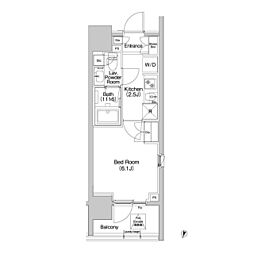 コンフォリア品川EAST 1Kの間取図画像