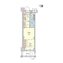 RJRプレシア千鳥 1DKの間取図画像