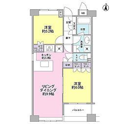 グリーンテラス世田谷 2LDKの間取図画像