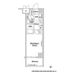 コンフォリア新宿 1Kの間取図画像