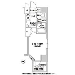 コンフォリア浅草橋DEUX 1Kの間取図画像