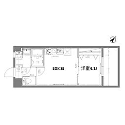 ウィルテラス押上 1LDKの間取図画像