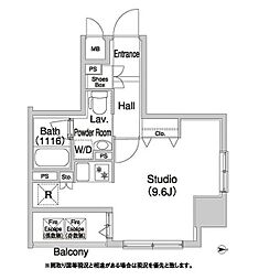 コンフォリア浅草橋DEUX ワンルームの間取図画像