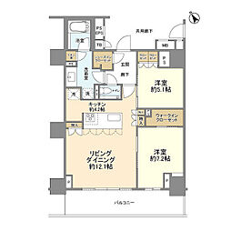 港区白金台5丁目マンション 2LDKの間取図画像