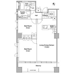 コンフォリア東池袋WEST 2LDKの間取図画像