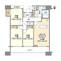 HF白金高輪レジデンス 3LDKの間取図画像