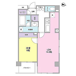 KDXレジデンス成城 1LDKの間取図画像