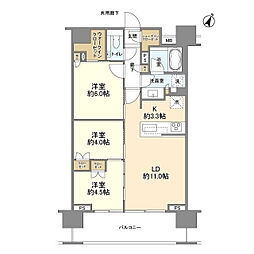 クレヴィア新宿若松町 3LDKの間取図画像