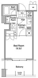 コンフォリア東池袋WEST 1Kの間取図画像