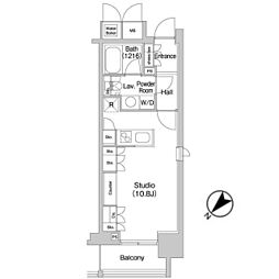 コンフォリア北参道 ワンルームの間取図画像