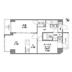 ジェノヴィア五反野スカイガーデン 1SLDKの間取図画像