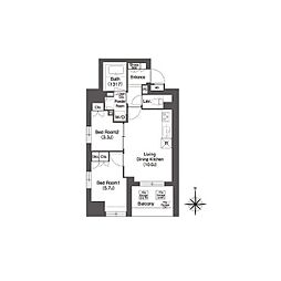 COMFORIA森下SOUTH 2LDKの間取図画像