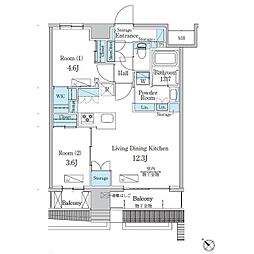 江戸川区西瑞江4丁目マンション 2LDKの間取図画像