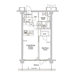 ヒューリックレジデンス新宿戸山 1LDKの間取図画像