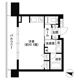 クリオ文京小石川 ワンルームの間取図画像