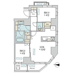 Brillia ist 清澄庭園 2LDKの間取図画像