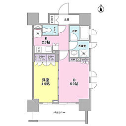 スタイリオ蒲田 1LDKの間取図画像