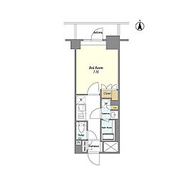 LIGHTTERRACE錦糸町 1Kの間取図画像