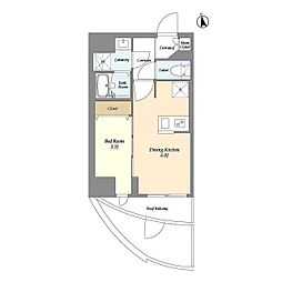 Villa Crest Higashi Ueno 1DKの間取図画像