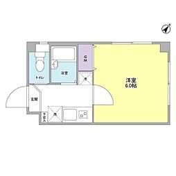 メゾンフラワー田園調布 1Kの間取図画像