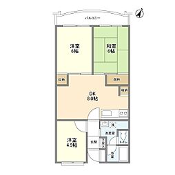ブランハイツ長津田 3DKの間取図画像
