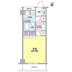 セジュール市ケ尾 1Kの間取図画像