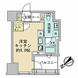 パークホームズ浜松町 ワンルームの間取図画像