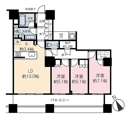 間取り ザ・パークハウス西新宿タワー60 42階/-