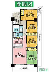 レヴィールエコステージ古河 4LDKの間取図画像