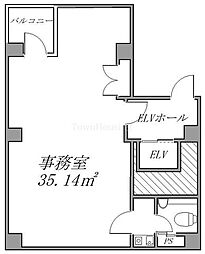 メビュウス高島 1Kの間取図画像