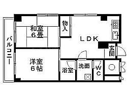 加藤マンション 3階2DKの間取り