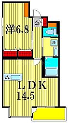 アムール・ゼルコバ 3階1LDKの間取り