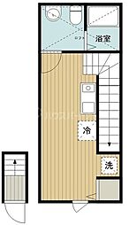 アルページュ八潮 2階ワンルームの間取り