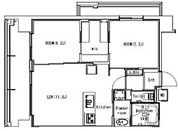 ART RESIDENCE IN MISATO CHU O 9階2LDKの間取り