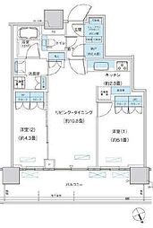 パークシティ柏の葉キャンパスザ・ゲートタワーウエスト 2SLDKの間取図画像