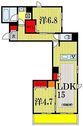 Victoire南流山 2LDKの間取図画像