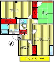 ガーデンビレッジ柏1号棟ハナミズキの棟 3LDKの間取図画像