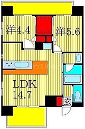 Bシティアートレジデンスセントラルパーク 2LDKの間取図画像