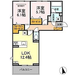 フェリシア 2LDKの間取図画像