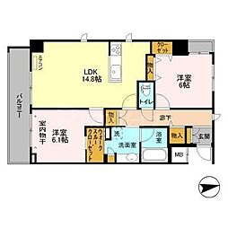 アヴェニール柏の葉 2LDKの間取図画像