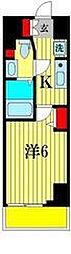 N-stageMisato 1Kの間取図画像