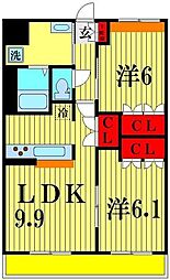 エトワール・ガーデン 2LDKの間取図画像