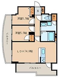 BrilliantViewCentralPark 2LDKの間取図画像
