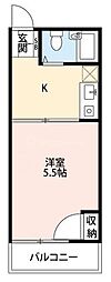 ジュネス翌檜 1Kの間取図画像