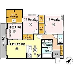 アミティエY 3LDKの間取図画像